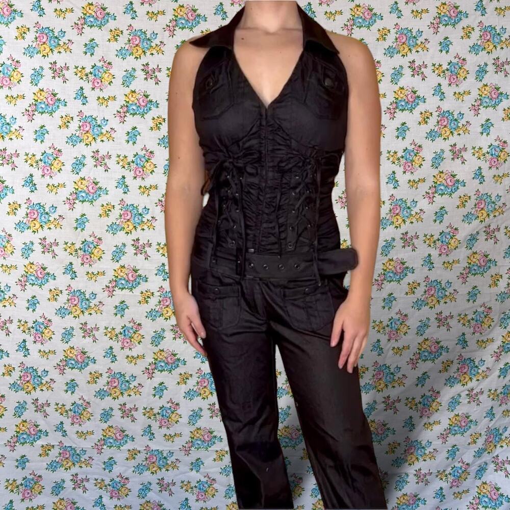 Vintage Entry y2k stretch denim jumpsuit size medium